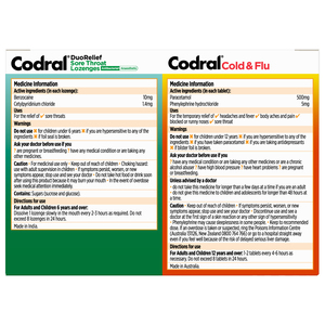 CODRAL® Plus Duo Relief Sore Throat Lozenges Lime & Lemon Flavoured ...