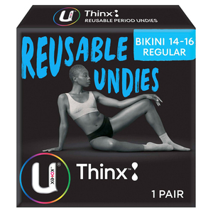 U By Kotex Thinx Reusable Period Undies Regular Bikini Size 14-16