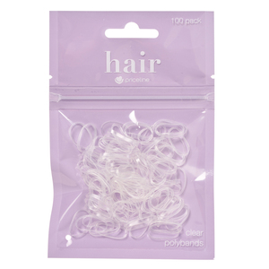 100 Pack Clear Elastic Hair Ties