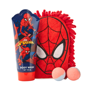 Spider-Man Soap and Scrub Body Wash and Shampoo Set, 4 pieces 