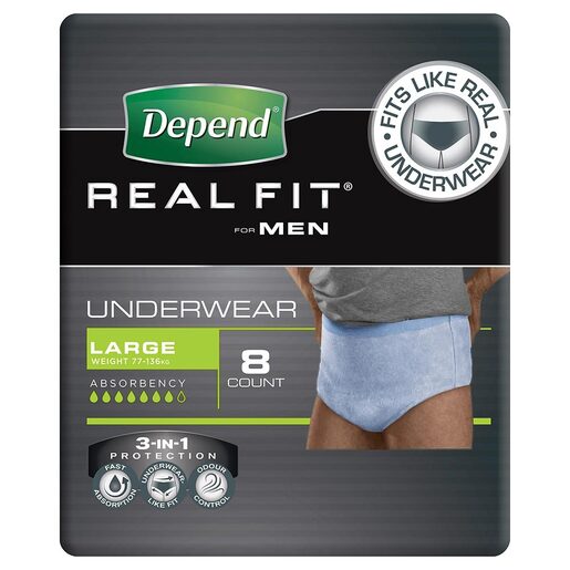 Depend Realfit Underwear for Men Large 8 pack | Men's | Priceline